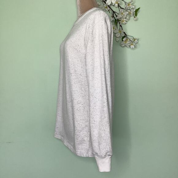 GAP Dorito Long Sleeve 100% Cotton Slub Thermal Boyfriend Sweatshirt in Snow Cap - Picture 4 of 12